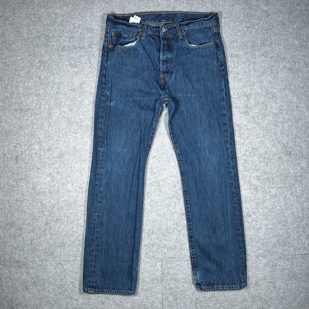 Levi's Denim Jeans Mens 32x30 Blue 501 Original Fit Straight Leg Casual